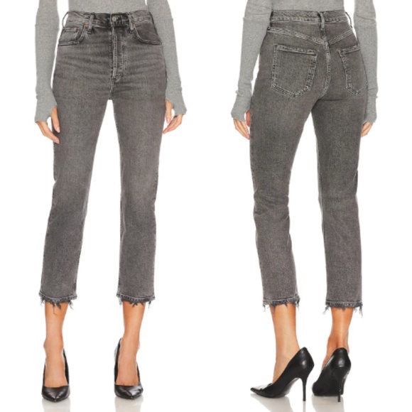 Agolde Riley High Rise Straight Crop Jeans in Century - Picture 1 of 12